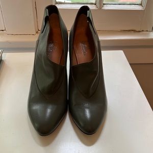 Bootie gray wedge heel